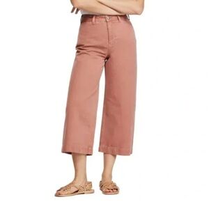 Free People Retro-inspired cotton twill pants featured in a wide leg silhouette.